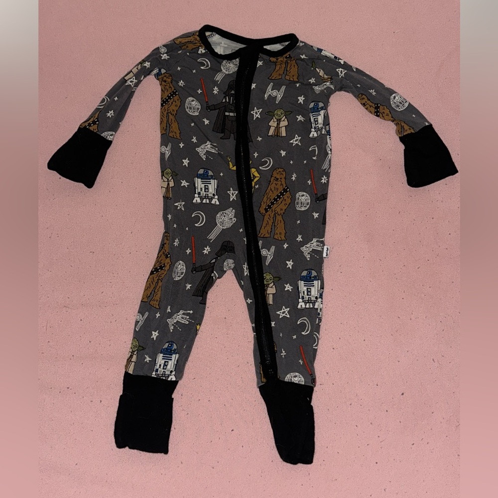 Little Sleepies Star Wars Gray and Black Footie